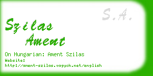 szilas ament business card